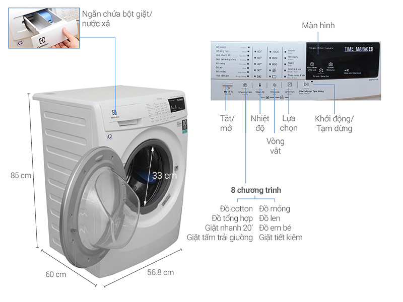 Máy giặt Electrolux Inverter 7.5 kg EWF10744